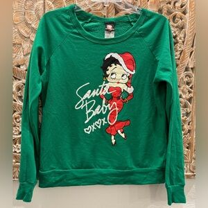 Betty Boop Santa Baby ❤️X❤️X Green Sweatshirt- size L